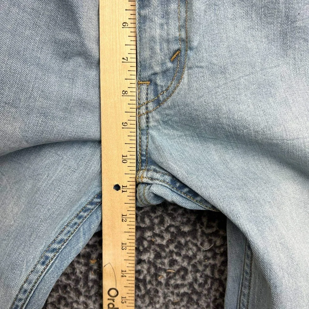 Levis 514 Jeans Men 34x32 Light Wash Blue Denim Pants Straight Fit Faded